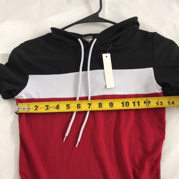 Kids Black Red White Hoodie - Picture 2 of 8